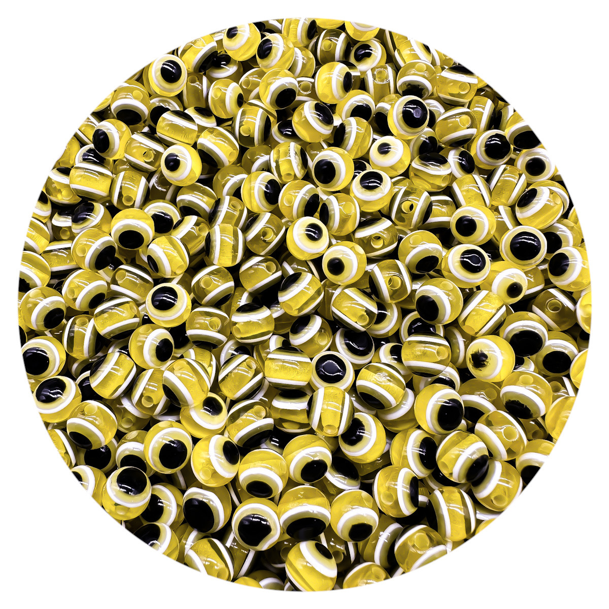 8mm / 10mm resina malvado ojo de pez fijación perlas diy joyería llavero accesorios de fabricación de cadenas de teléfonos móviles