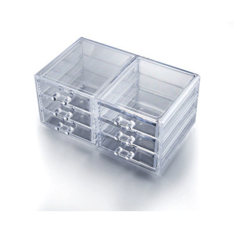 Acrylic cosmetic organizer, transparent multi-drawer lipstick storage, stackable, 16‑grid option