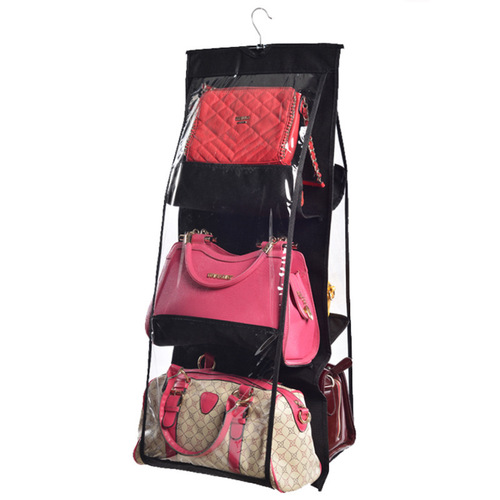 Bag storage hanging bag hanging door behind fabric dustproof household wardrobe storage rack dormitory artifact clothing and kitchen storage bag