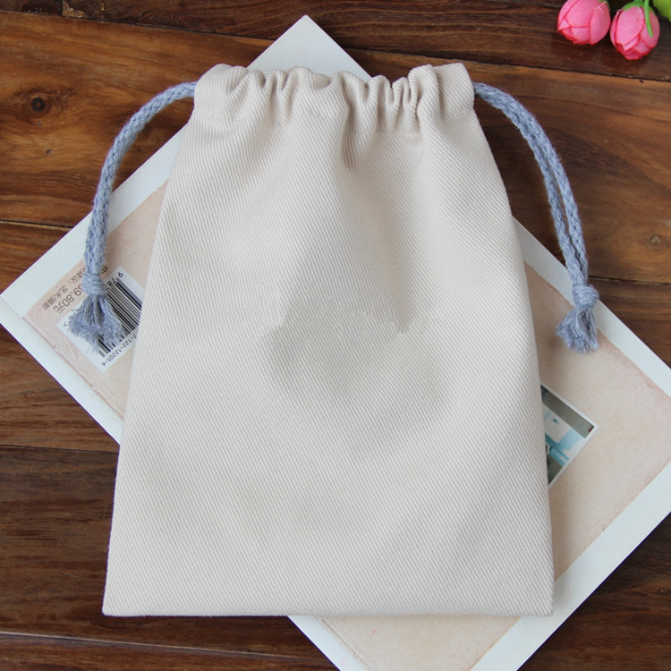 棉布束口袋 抽绳束口袋棉麻布抽绳袋麻布收口袋 棉麻束口袋印字