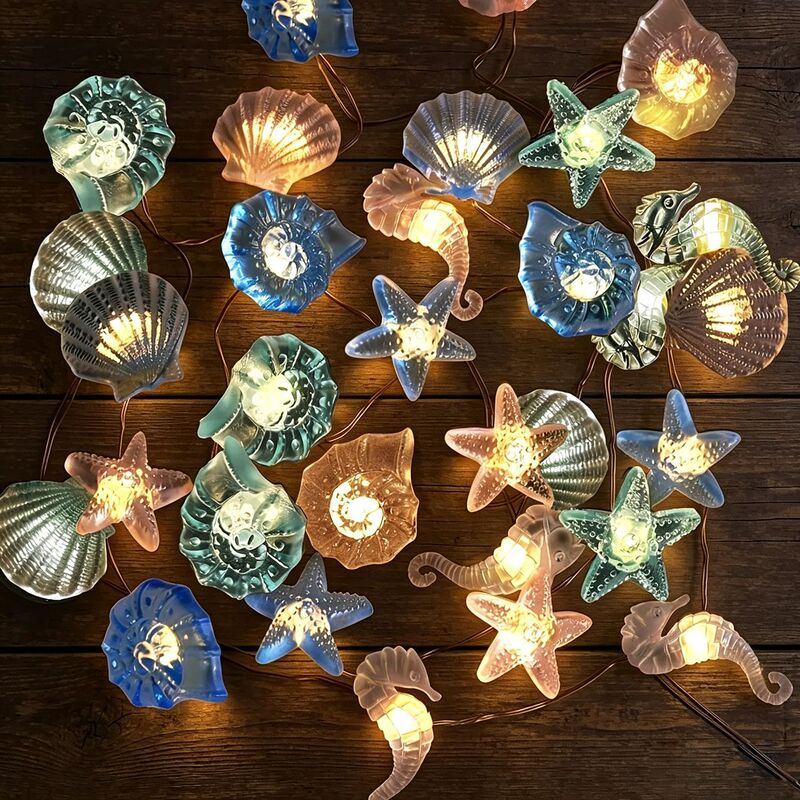 LED copper wire lamp fish tank lamp string marine series shell sea Emperor star seahorse conch fastener decorative lamp waterproof LED copper wire lamp fish tank lamp string marine series shell sea Emperor star seahorse conch fastener decorative lamp waterproof