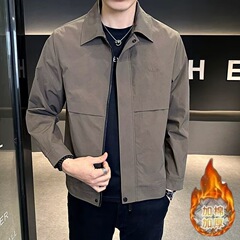 跨境潮流男装外套2025春秋新款男士休闲百搭男款翻领工装夹克男上
