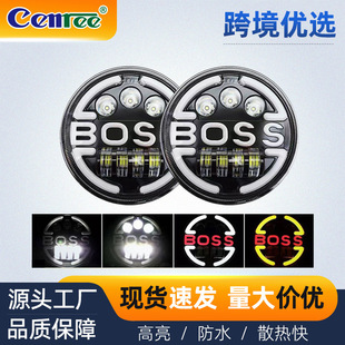 Boss Car Lights Round 7inch Wrangler Headlights Led Work Lights Off-Road Vehicle Lights Harley Motorcycle Modified Lights