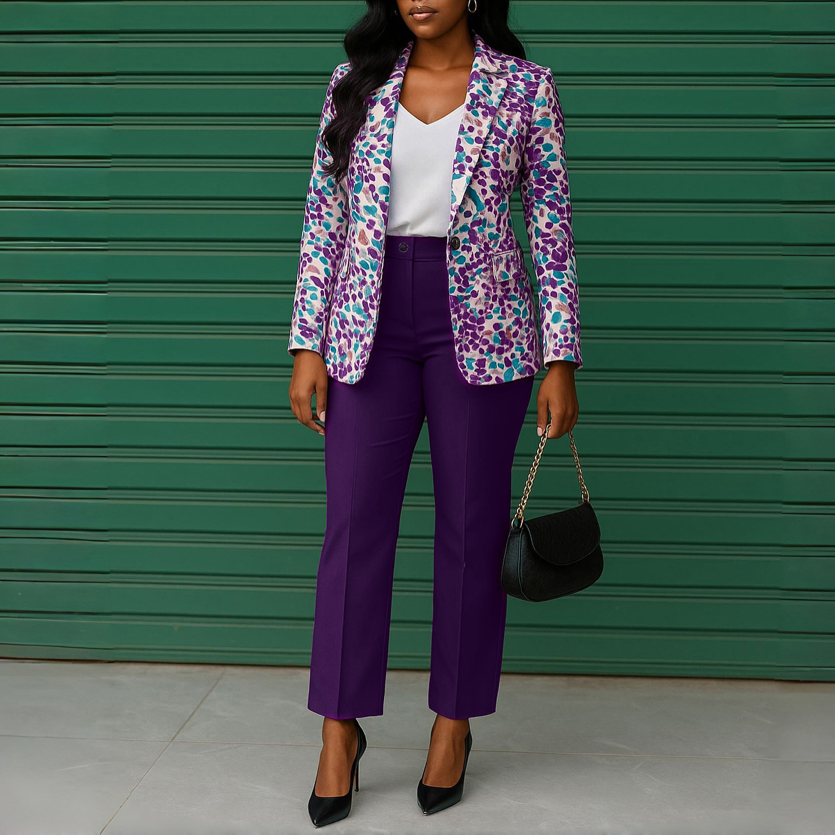 Women's Clothing Women's Fashion Printed Suit Jacket And Slim Fit Pants Two Piece Casual African Style Clothing Set_ecoleips.com