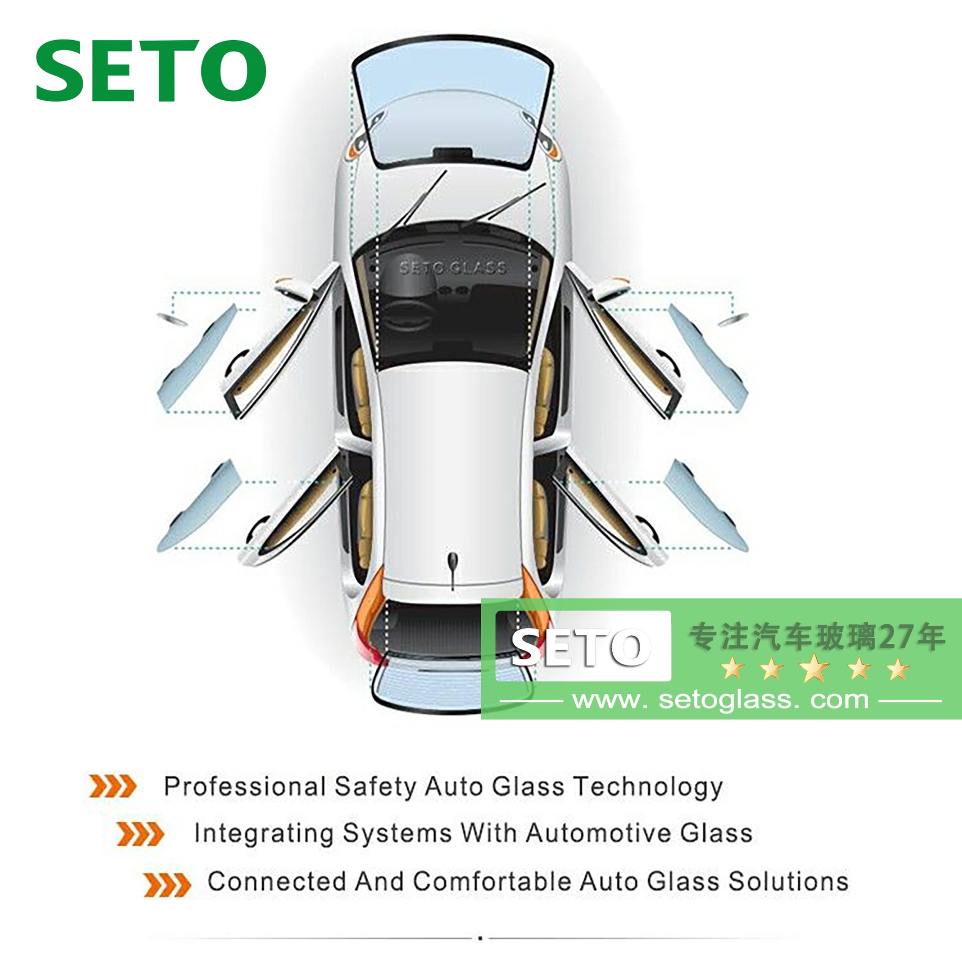 Автомобильное многослойное безопасное стекло SETO Glass