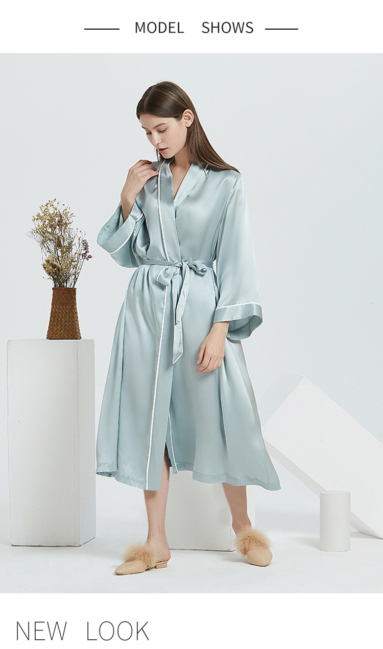 GraceChic GraceChic Nightgown Long Slpwar For Womn Europan And Amrican Fashion Lac-up 100% Mulbrry Nightdrss Silk Rob St_voghion.com