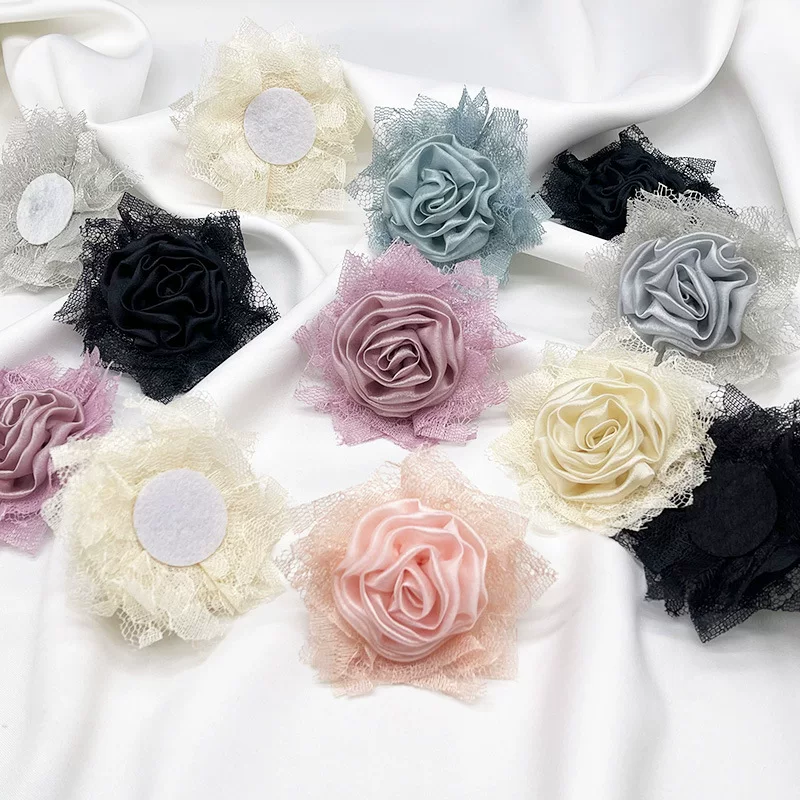 Трехмерная декоративная аксессуар для волос, handmade, ткань, DIY, цветочный узор