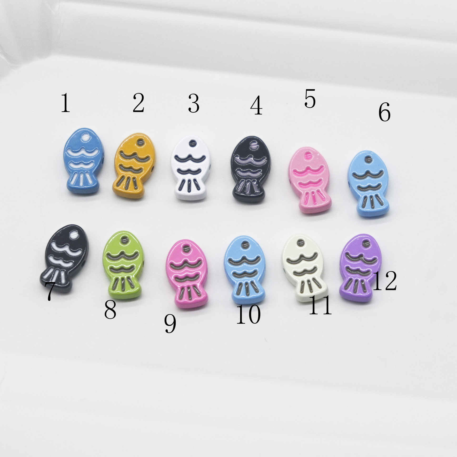 Popular Cartoon Multi-Color Fish-Shaped Lacquered Alloy Pendant Necklace Phone Bracelet DIY Accessory Parts