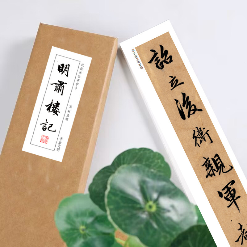 赵孟頫行楷明肃楼记近距离临摹练字贴装饰画书法活页字卡绢布熟宣