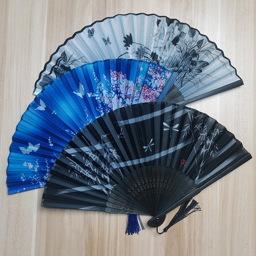 Japanese style folding fan ancient style Chinese style student silk fan craft gift ladies dance fan manufacturer wholesale