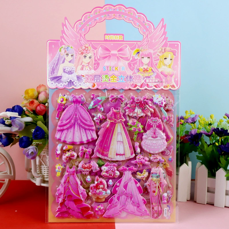 Ребенок три года Ультрамен Стирка клубничный медведь Куромия Мелоди Замороженные одеваются детские пузырьковая наклейка