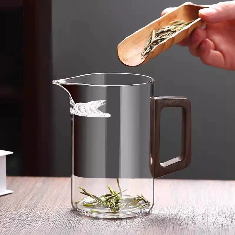 Высокоборосиликатное стекло, заварник для зеленого чая, чашка в форме полумесяца, ситечко для чая, встроенный разделитель для чая, фильтр, чайник, чайный набор без.