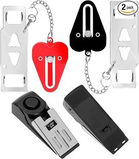 Portable Door Lock and Door Stop Alarm Set Home Shop Business Trip Accommodation Travel Home Smart Door Stopper Anti
