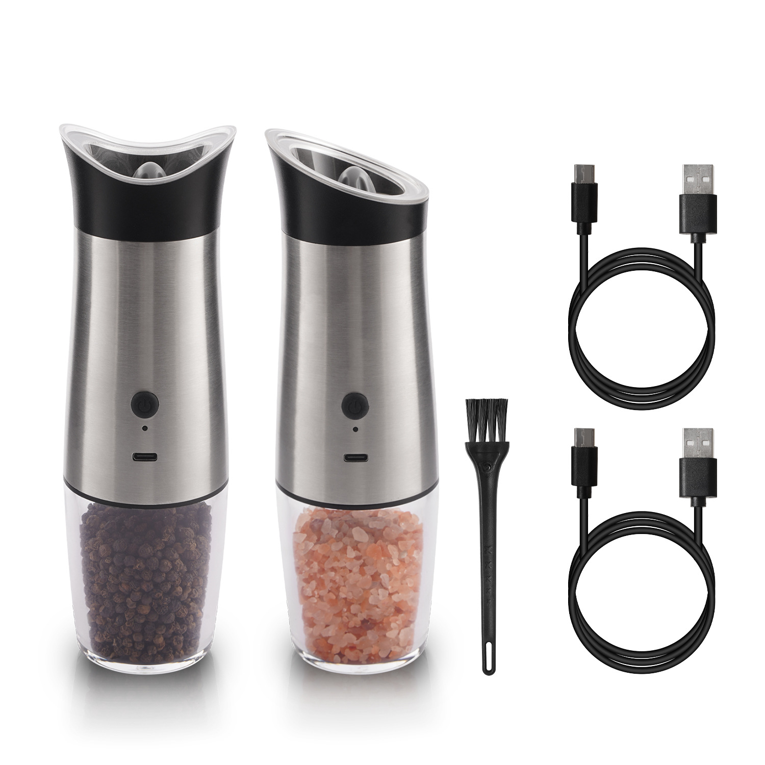 Molino de pimienta eléctrica molino de sal marina de pimienta doméstica base USB doble carga combinación de fábrica de origen