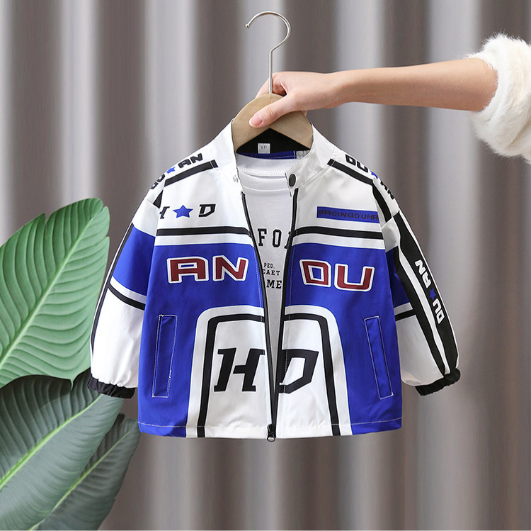 7654 chaqueta para niños primavera y otoño nueva chaqueta de estilo occidental de la calle frita ropa de primavera para niños traje de motocicleta de béisbol de moda