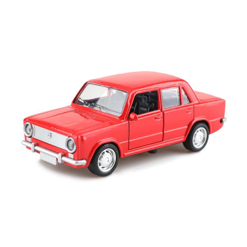 (Caja de ventana) 1:36 aleación Tire hacia atrás doble puerta Lada coche modelo niños niño juguete decoración regalo
