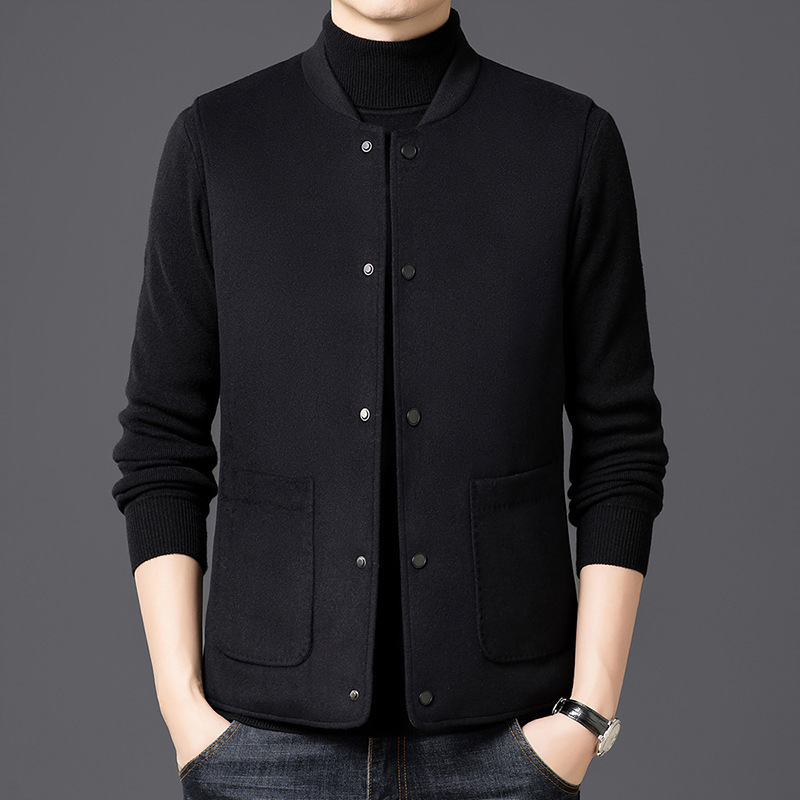 2025 Winter Men's Casual down Vest Wool Solid Color Slim Fit Inner Wear Thickened Vest Sleeveless Waistcoat