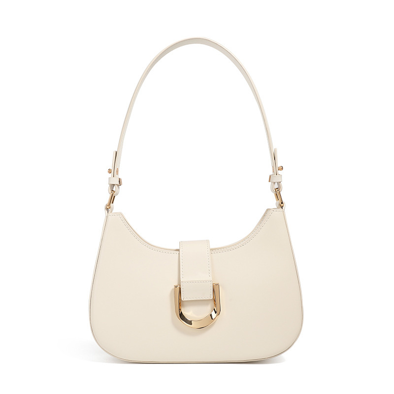 Genuine Leather Crescent Bag Luxury Cowhide Baguette Bag Women's Commuter Bag Niche Design Versatile Shoulder Crossbody Bag - Thumbnail 6
