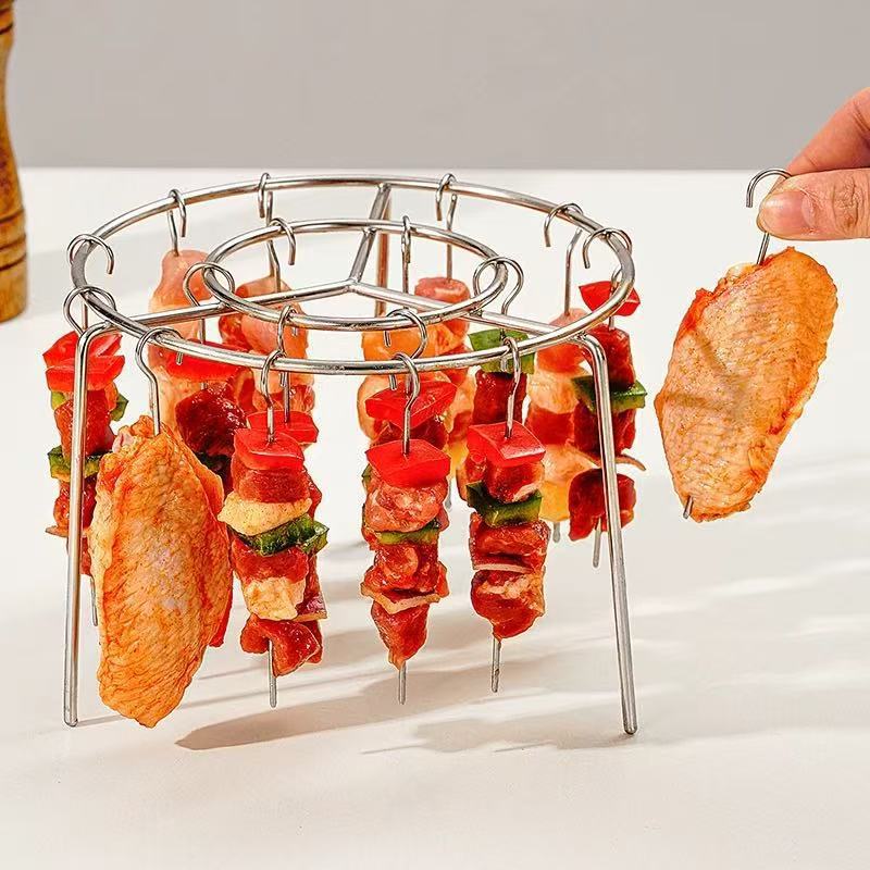 Parrilla Vertical Redonda para Freidora de Aire de Acero Inoxidable Multifuncional