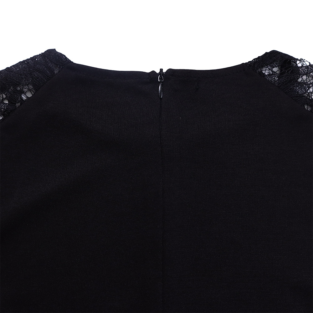 Women's Sheath Dress Elegant Round Neck Lace Long Sleeve Solid Color Knee-Length Holiday Daily display picture 41