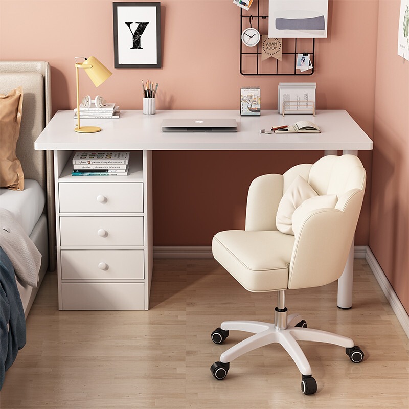 Computer desk, desktop bedroom makeup table and chair with drawers for girls, student home study desk, rental house office desk Computer desk, desktop bedroom makeup table and chair with drawers for girls, student home study desk, rental house office desk