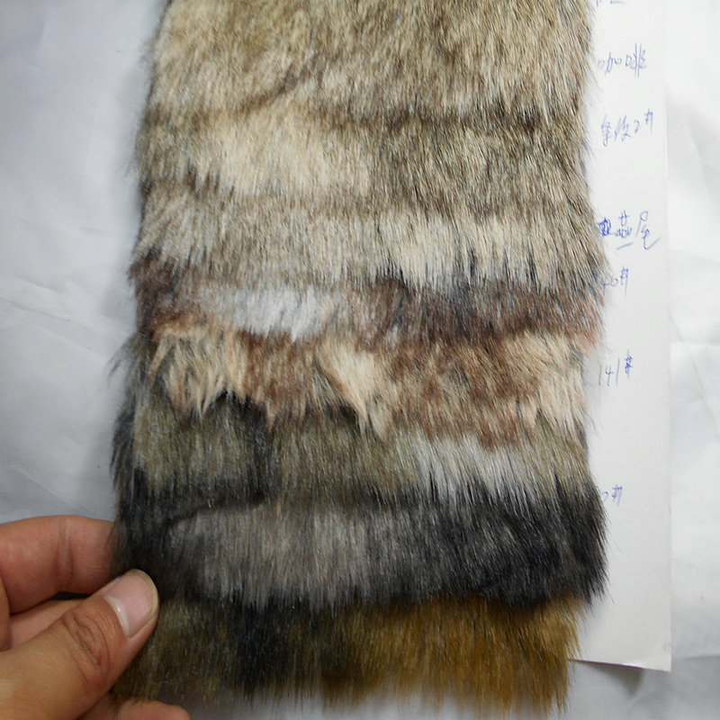 双色兔毛印花条纹 草兔毛印花条 三色毛褪色人造毛皮鞋材服装面料