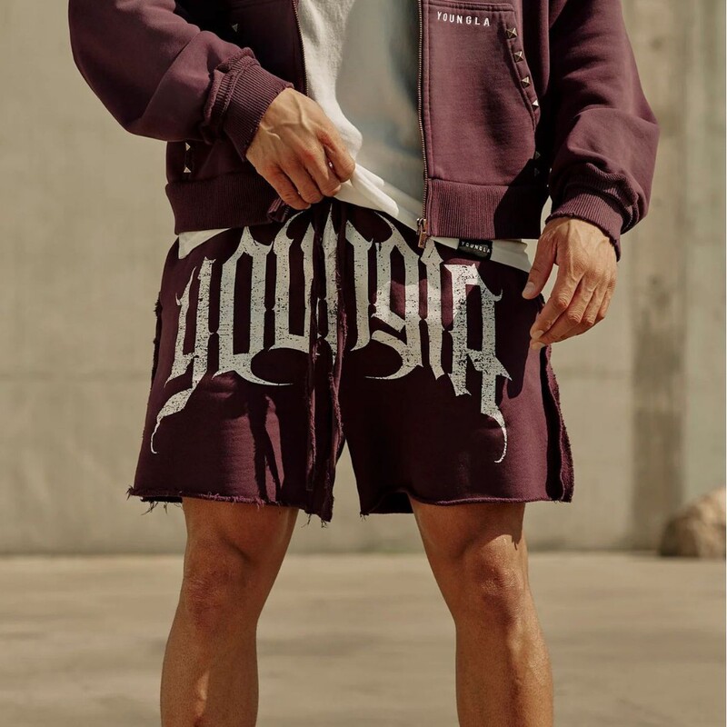 European and American fashion brand YOUNGLA casual shorts men's cotton fitness jogger sports basketball shorts cross-border foreign trade