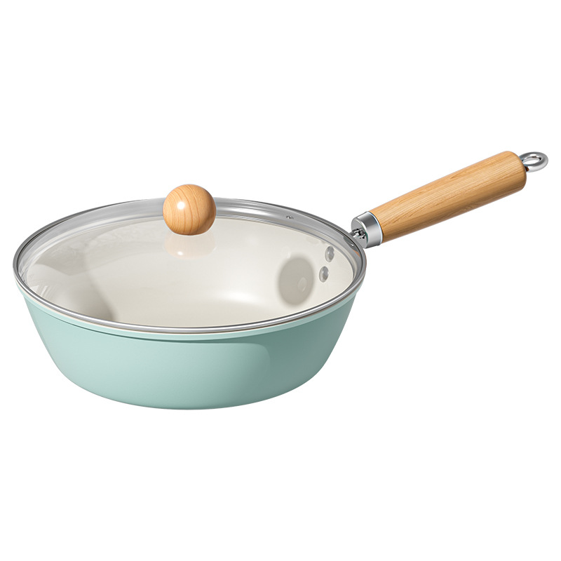 Qiubo azul olla azul pequeña olla cerámica antiadherente olla casera olla sartén cocina de inducción estufa de gas wok universal