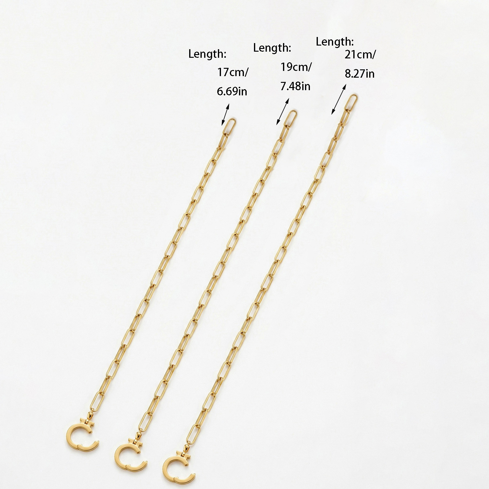 Stainless Steel Paperclip Bracelet With Adjustable Round Ring_voghion.com