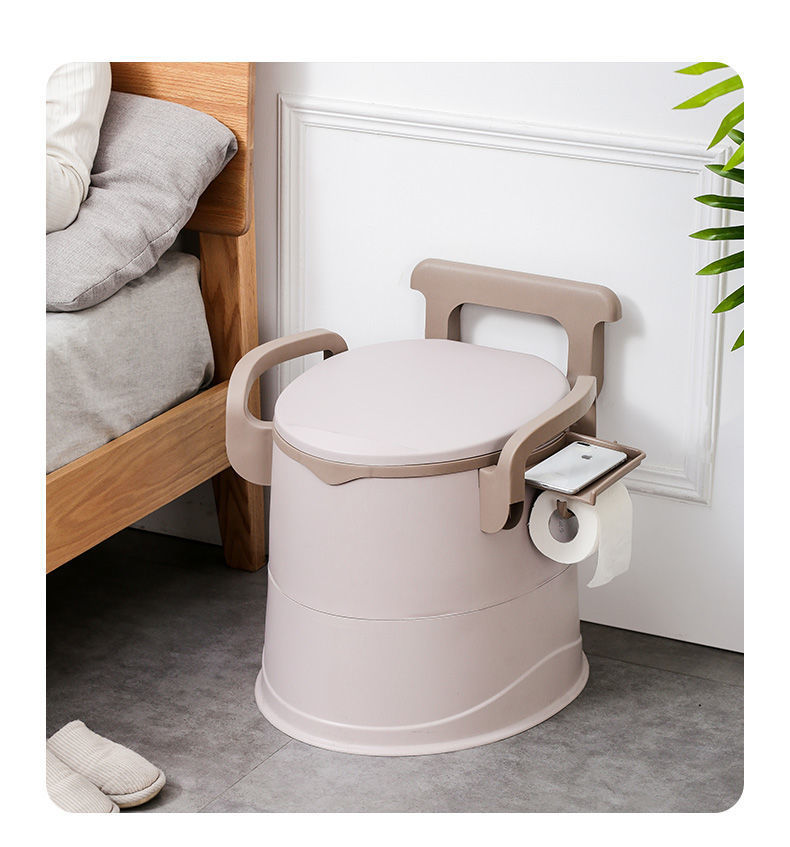 Mobile toilet, elderly toilet, home, pregnant women, indoor deodorizing, covered, adult portable plastic armrest toilet chair undefined