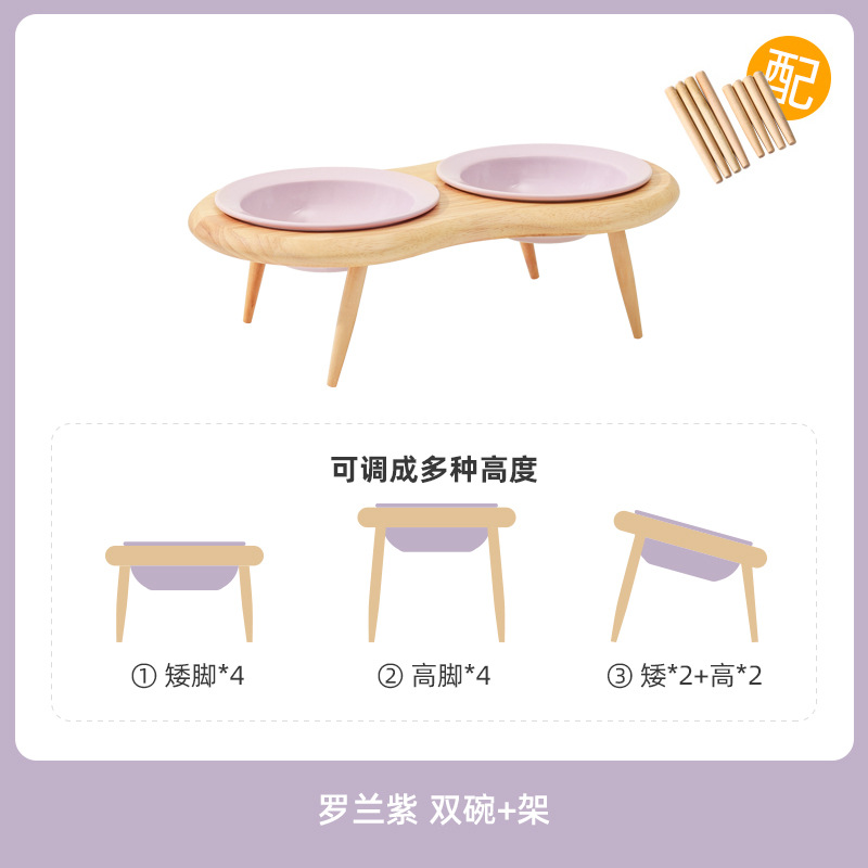 Corea del Sur bd mismo sombrero de paja de cerámica platillo volador para mascotas gato tazón oblicuo perro tazón de agua tazón de fuente de comida de pie alto soporte cervical