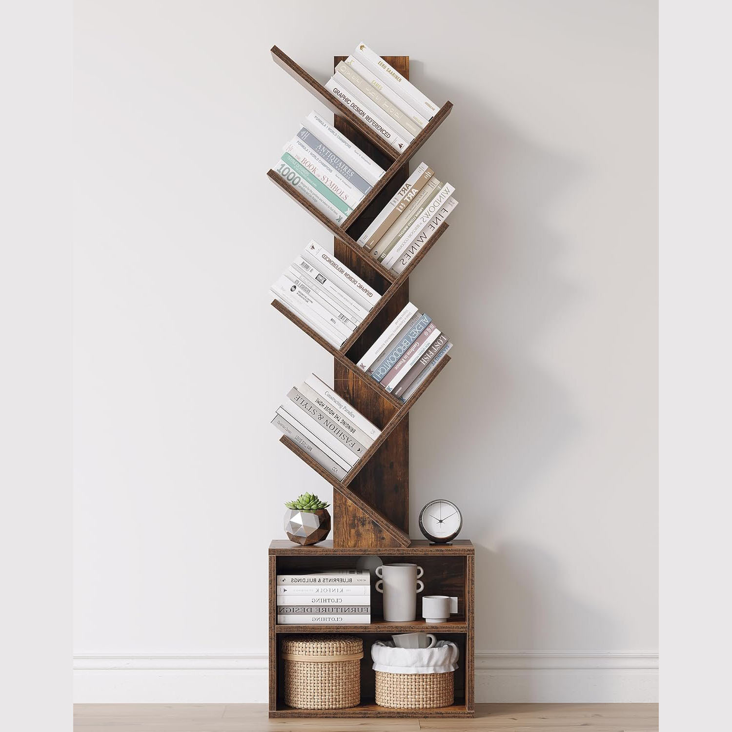 Living Room Bedroom Tree-Shaped Storage Rack Shelf Bookshelf