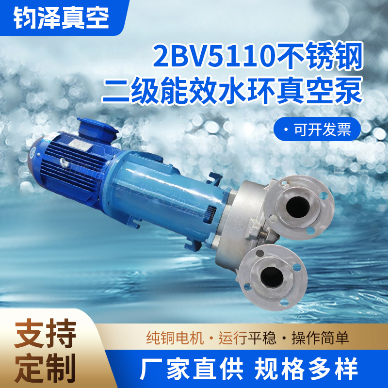 2BV5110不锈钢二级能效水环真空泵 工业用高真空水循环压缩抽气泵