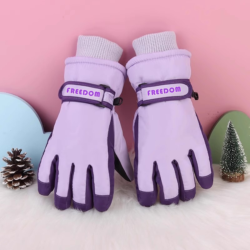 3-17 Niños de mediana edad niños gruesos a prueba de frío a prueba de agua a prueba de viento antideslizante y caliente para jugar con guantes de sedro para esquiar en invierno