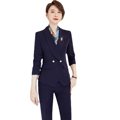 西装套装女秋季新款时尚ol西服外套面试正装酒店前台工作服职业装