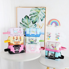 Cute Cartoon Strap Series PU Cosmetics Bag, Handheld Makeup and Skincare Storage Bag, Student Pen Pouch, Toothbrush Bag