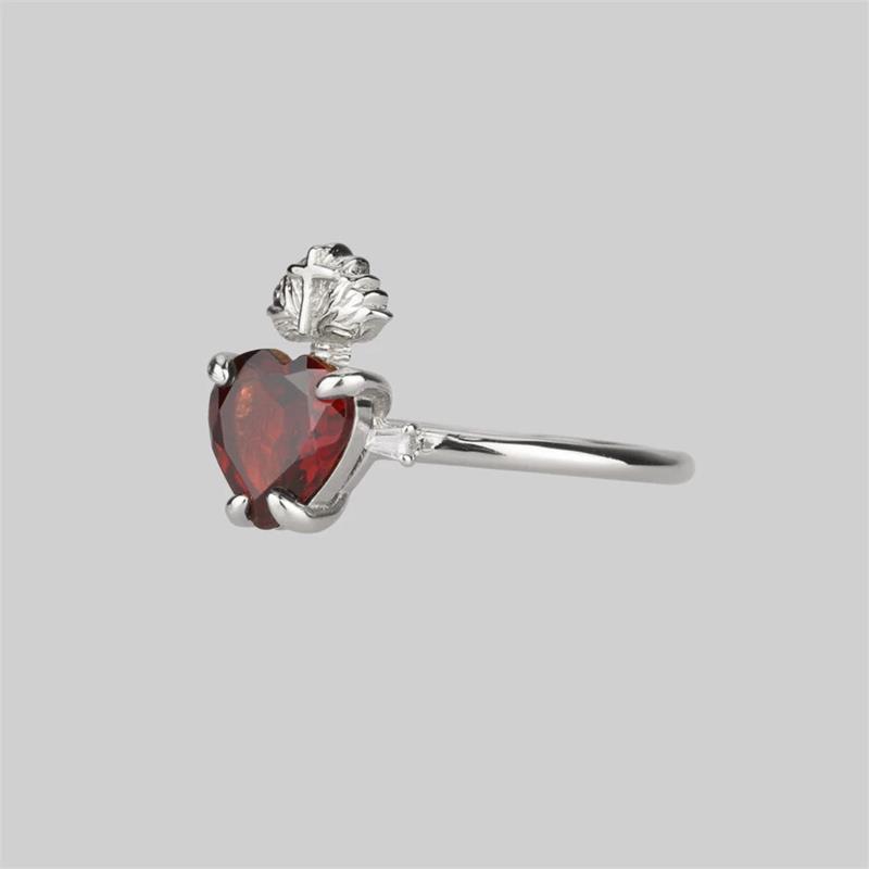 11, 5, 6 Ring Size 1 Piece Quantity Wedding, Daily Occasion Romantic Simple Style Cross Heart Shape Alloy Plating Inlay Zircon Women's Rings