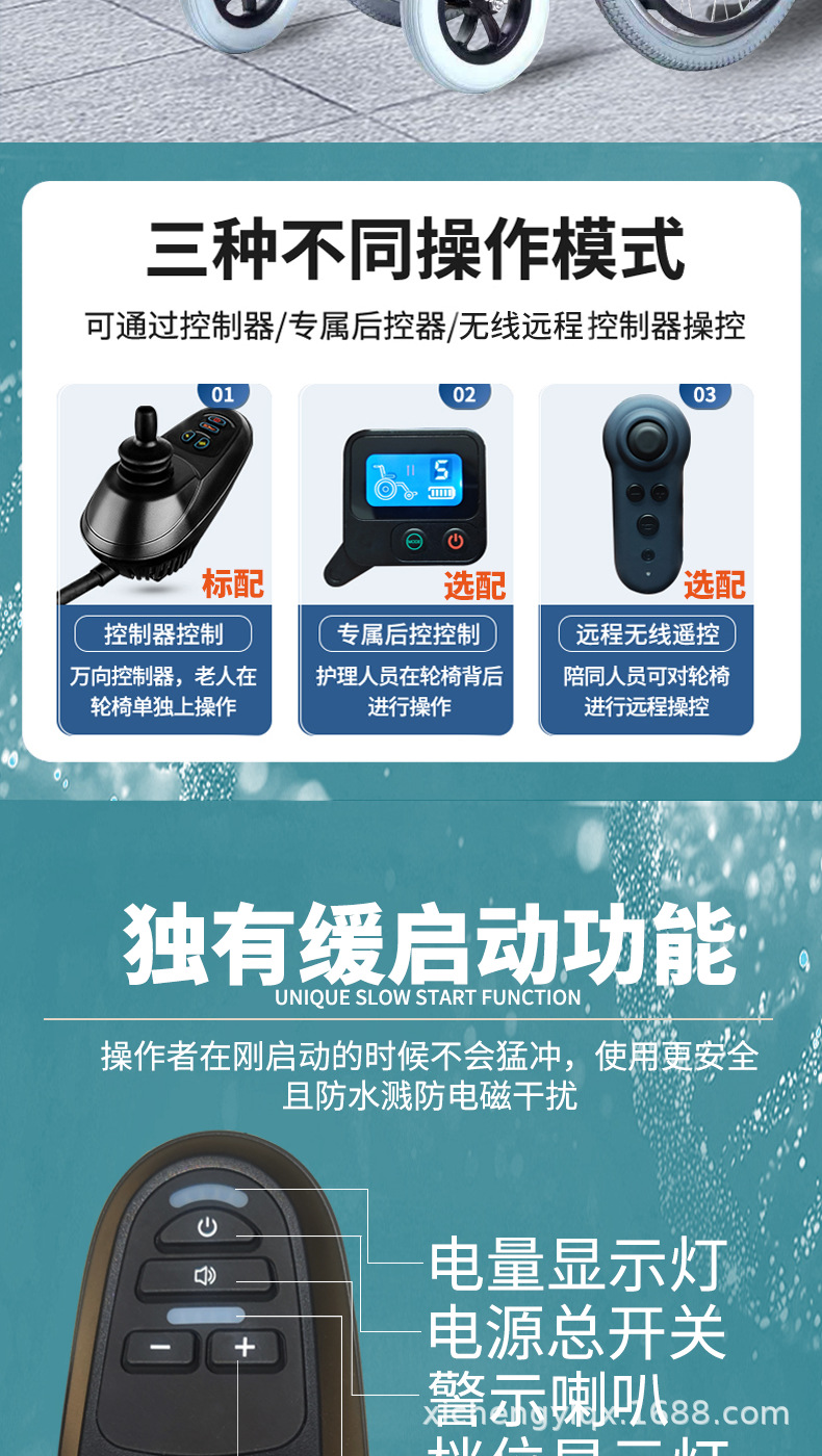 Electric Wheelchair 700W Foldable Portable Smart Large-Wheel Dual-Use Four-Wheel Mobility Scooter for Elderly and Disabled