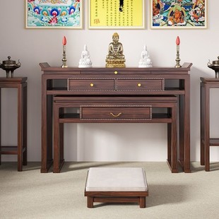 New Chinese-style Solid Wood Buddha Table Buddha Table Buddha Hall Home Sacred Table Incense Table Table God Table Small Apartment Table Bodhisattva Sacred Table
