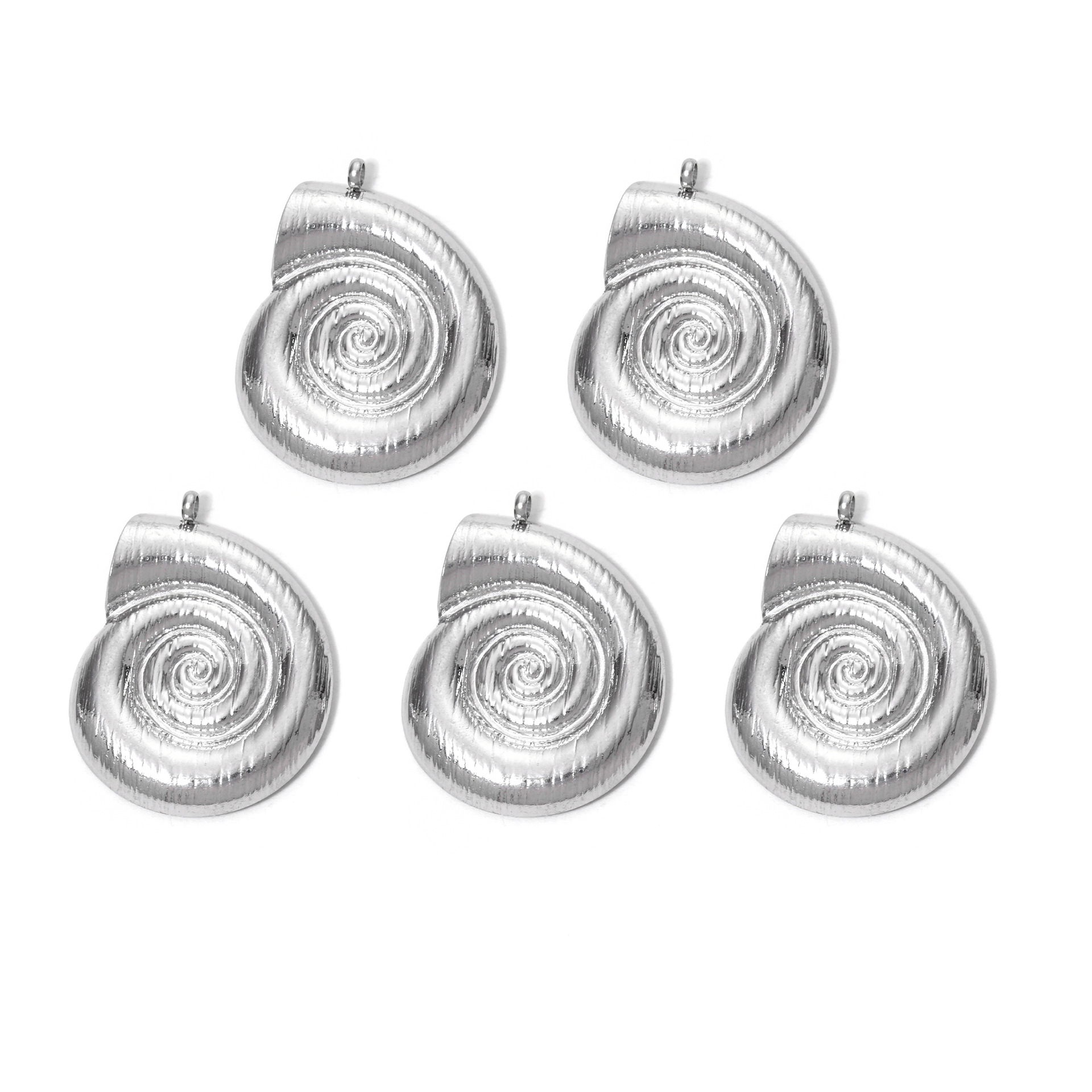 Plating Design 5 PCS/Package 304 Stainless Steel Solid Color Pendant
