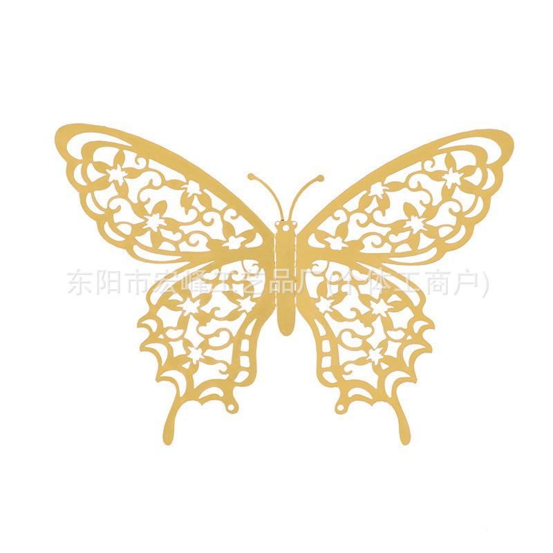 Simulación 3D estereoscópica mariposa pegatinas de pared sala de estar dormitorio decoración de fondo papel pintado decoración del hogar pegatinas creativas al por mayor