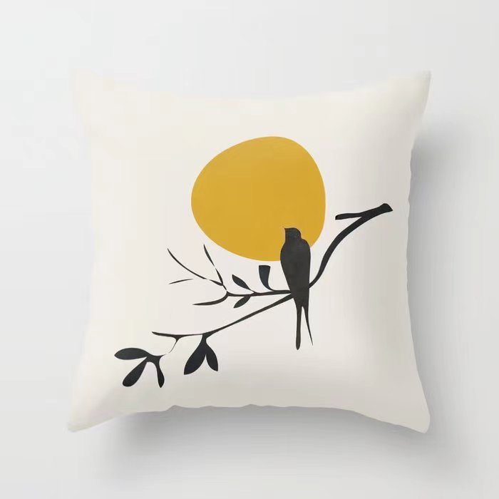 Funda De Almohada abstracta simple moderna funda de almohada de piel de melocotón geométrica simple funda de almohada de mediados de siglo
