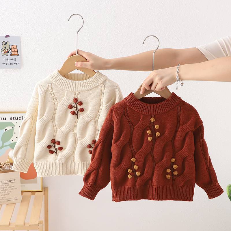 Girls' Autumn and Winter Knitwears 2024 New Style Knitted Knitwears Kidsren's Winter Casual Pullover Tops Trendy Bottoming Shirts Girls' Autumn and Winter Knitwears 2024 New Style Knitted Knitwears Kidsren's Winter Casual Pullover Tops Trendy Bottoming Shirts