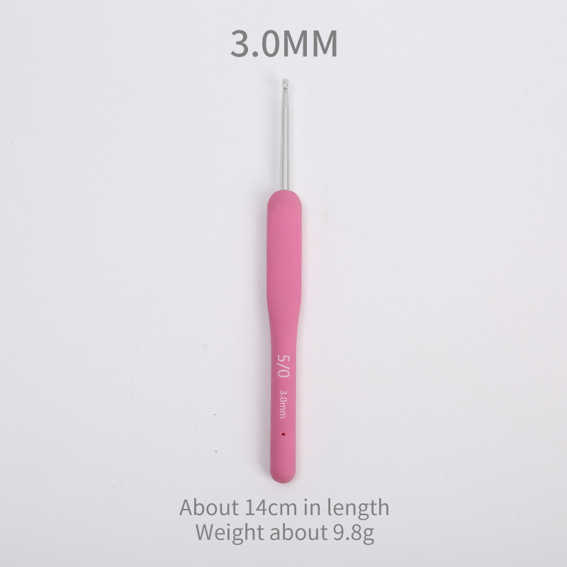 Fabricante rosa mango suave hilo de ganchillo tejido de ganchillo de una sola cabeza sólido TPR hilo de ganchillo sombrero muñeca gancho puntada