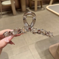 2025 新しいライト高級クリスタルグリッターネットレッドラインストーンサメクリップ韓国スタイルヘアグリッターバックヘアグリッターバックヘアグリッター