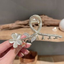 猫眼桃花发夹女后脑勺甜美抓夹大号高级感鲨鱼夹子头饰发饰批发