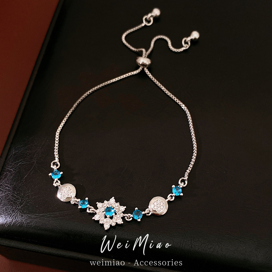 Pulsera de flor de nieve de piedra de copo de nieve ligera de lujo nicho de alto nivel pulsera temperamento exquisito personalidad joyería de moda al por mayor image 1
