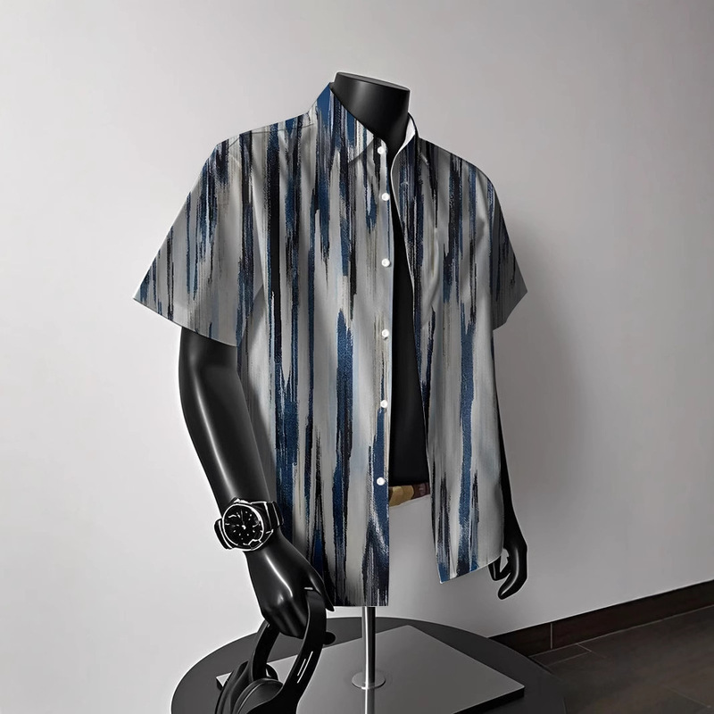 Irregular 3D Print Hawaiian Shirt Men's Beach Loose Vacation Casual Men's Holiday Beach Shirt Men's Fashionable