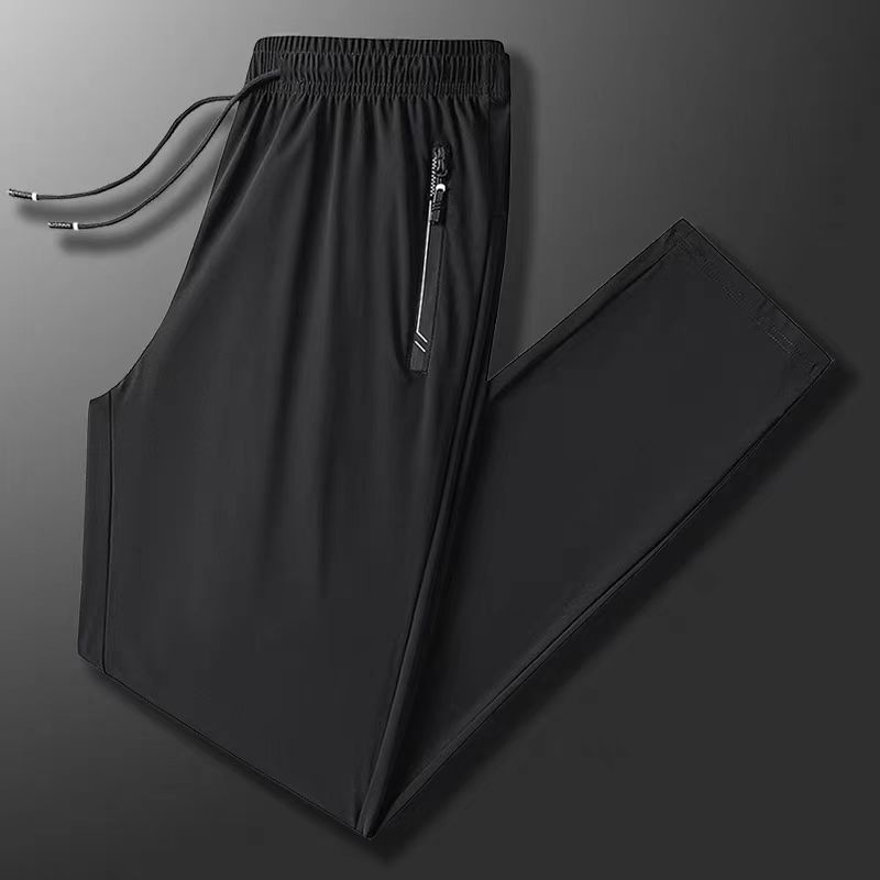 Pantalones de hielo para hombres de verano delgados casuales versátiles deportivos de secado rápido pantalones sueltos de cintura elástica