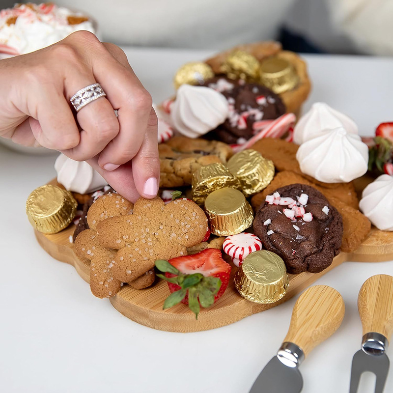 Tablero de cortar de bambú creativo de dibujos animados tabla de cortar hogar multifuncional tabla de cortar fruta plato de aperitivos queso tabla de queso bandeja de Bambú